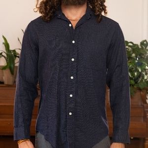 Brooks Brothers Button Up Shirt with Tight White Stripes